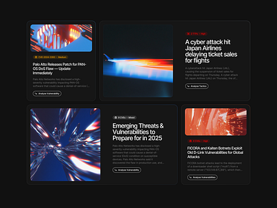 Widget Collection: Bento Articles in Dark Mode app article bento bento grid dark dark mode design grid layout minimal product design ui ux widget