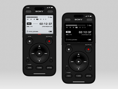 Sony Digital Voice Recorder Concept. app audio recorder concept design digital figma product design sony ui voice recorder