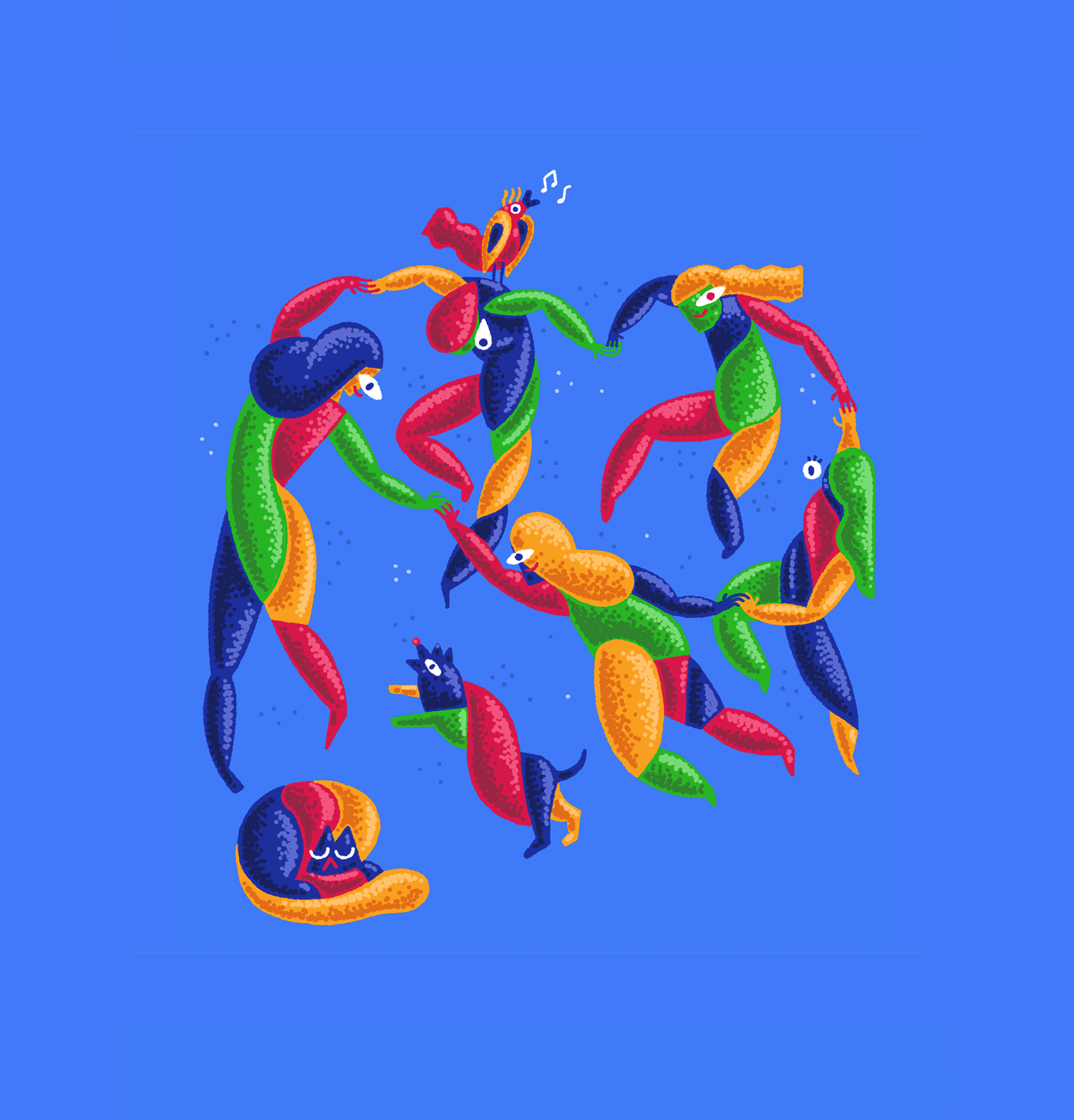 Dance dance illustration matisse painting stipple truegrittexturesupply