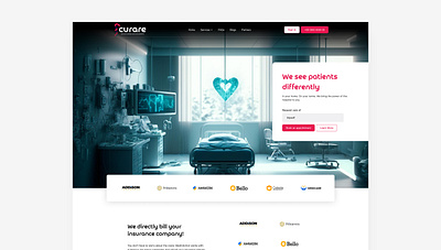 Curare graphic design landing page ui uiux website