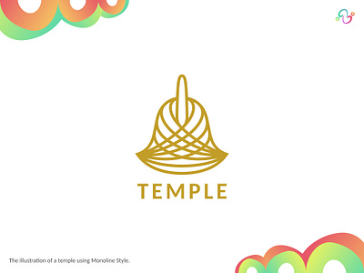 Temple Logo borobudur brand design brand designer budha gold golden hindu line logo design logo designer logo for sale logo idea logo inspiration logomark logotype luxurious monoline prambanan temple zzoe iggi