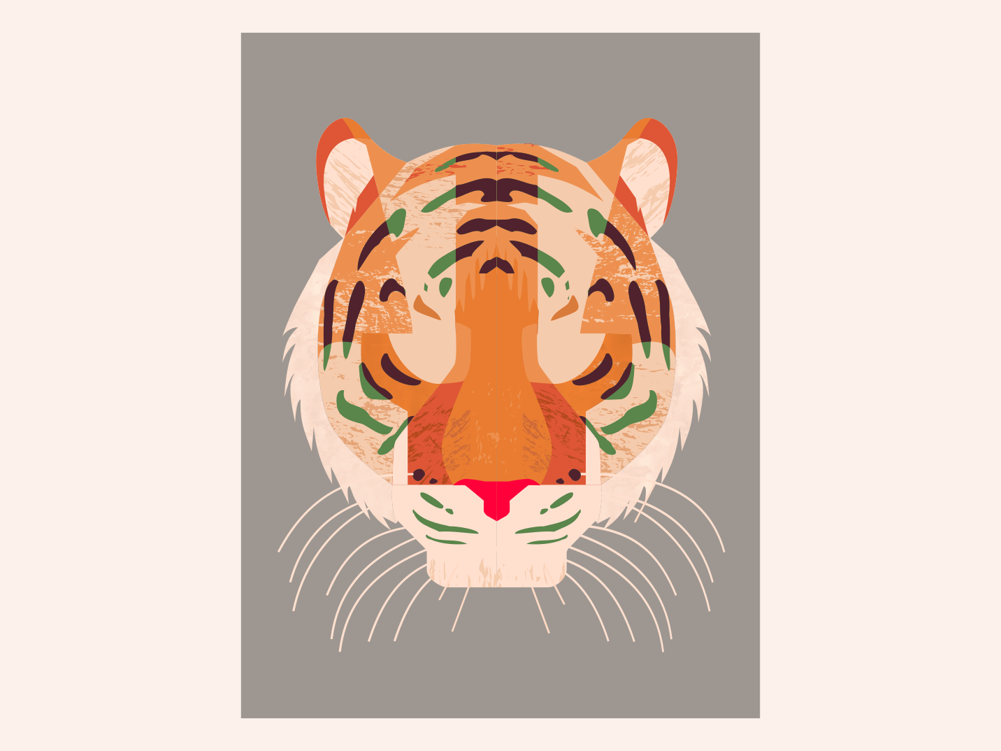 The Sumatran Tiger animal animals faceless forest geometry graphic design himalaya illustration king lion minimalist retro siberia sumatra tiger vintage wall art wild wild life