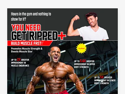 Get Ripped branding company graphic design gym landing page ui uiux website