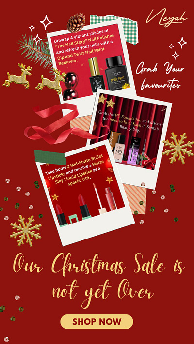 Instagram Stories for a Beauty Brand - Christmas Sale