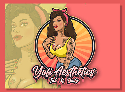 Yofi Aesthetics Pin Up Girl Logo branding branding mascot cartoon cartoon logo character design classic pin up design feminine logo illustration illustration logo logo mascot logo pin up girl retro illustration retro logo stylish mascot vector art vector logo vintage illustration vintage logo