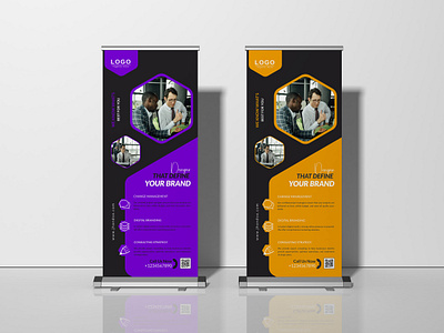 Corporate roller banner design branding clean corporate design graphic design minimalist modern roller banner roller up banner template ui