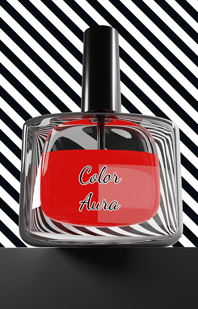 Nail polish bottle design 3d branding fashion graphic design packaging