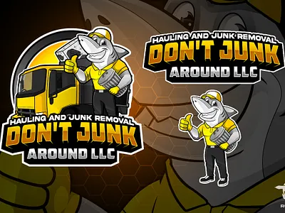 Junk removal Logo- Don't Junk Around LLC branding cartoon cartoon junk removal logo cartoon logo cartoon shark cartoon shark logo design graphic design hauling and junk removal service illustration illustrator junk removal logo logo design service ui vector