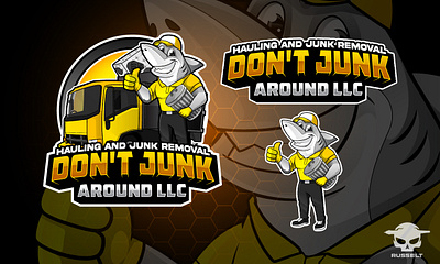 Junk removal Logo- Don't Junk Around LLC branding cartoon cartoon junk removal logo cartoon logo cartoon shark cartoon shark logo design graphic design hauling and junk removal service illustration illustrator junk removal logo logo design service ui vector