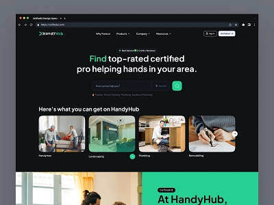 Handyman Service - Landing Page components dark design digital business handyman landing page layouts services ui ui design uiux unified ui unifiedui user experience ux website