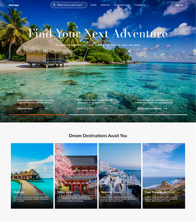 Travel Agency Landing Page travel website.