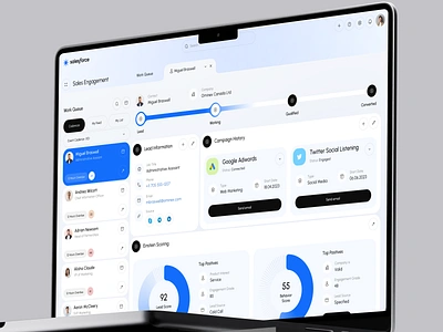 Salesforce CRM - Sales Engagement Dashboard ai app app design b2b business crm dashboard design engagement interface lead management product product design saas sales service ui ux web