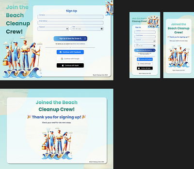 Sign-up page for a sustainable event dailyui figma graphic design responsive design ui ui design