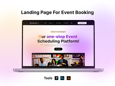 Event booking pro web template. creative design design agency digital agency event booking landing page event booking web site figma design graphics design saas landing page saas website design ui kit uiux web template web ui