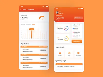 Driving Insights: Truck App Dashboard UI 3d animation branding graphic design logo motion graphics ui