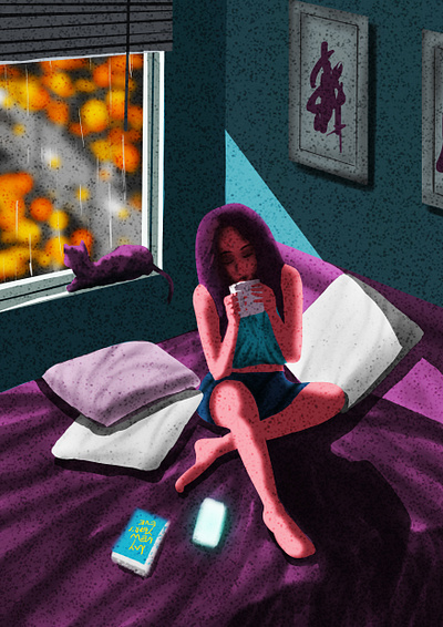 My New Year's Eve artwork bedroom book cover design digital drawing fantasy illustration woman