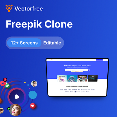 Marketplace Like Freepic creative community creative marketplace design assets download website freepik clone graphic resources platform online resource platform vectors and psds web design template