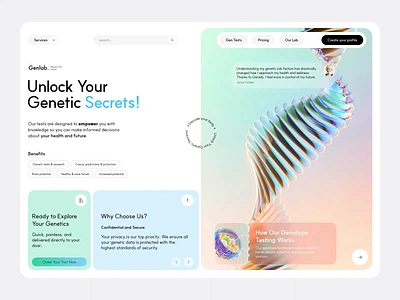 GenLab - UI web Animation after animation clean genotype lab medical modern positive saas ui ui animation ux web web design