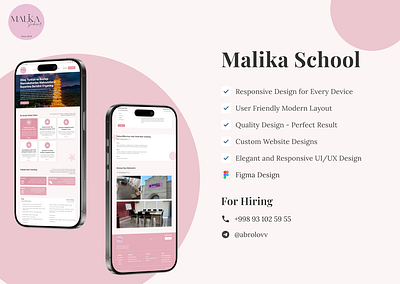 Web Designer and Figma Specialist for Malika School Project designer figma figma specialist landing page logo responsive design uiux web design