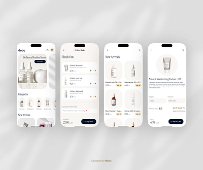 Aurora . Brightening Up the Basics ✨ app beauty dashboard design dashboard ui ecommerce design ecommerce website design figma login page logo inspiration minimal minimalist design ordinary product design shop skin skincare ui ux website design