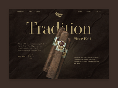 Padron Cigars landing page design ui