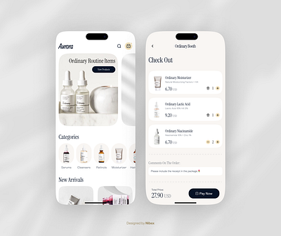 Aurora . Brightening Up the Basics ✨ app beauty dashboard design dashboard ui ecommerce design ecommerce website design figma login page logo inspiration minimal minimalist design ordinary product design shop skin skincare ui ux website design