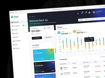 Dazel - Dashboard UI Kit admin dashboard calendar clean contact management dashboard dashboard kit ecommerce finance modern multipurpose dashboard product management project project management saas template ui template