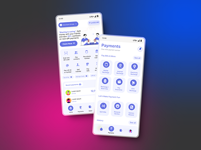 Indipay: A unique Payment App for smartphones design figma illustration payment app product design ui uiux ux