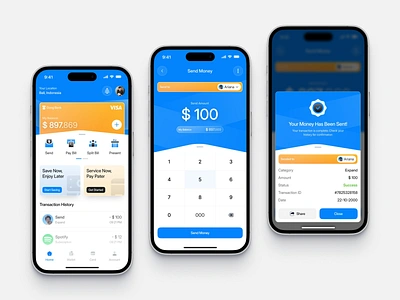 Wallet Mobile App Exploration app bank clean design fireart keyboard list ui ux