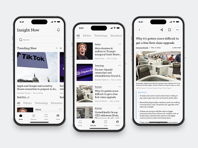 News Mobile App app article cards clean design feed fireart news ui ux