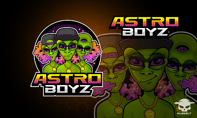 Asto Boyz- Weed product Logo alien mascot design bold and vibrant design cartoon cartoon logo colorful joint graphics cosmic vibes design edgy cartoon style extraterrestrial theme galactic weed branding gold chain accessories graphic design illustration illustrator logo psychedelic colors smoking character illustration stoner culture aesthetic trippy smoke effects vector