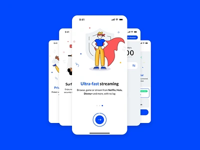 Mobile App for virtual private network | HQ VPN clean design flatten illustration illustrations interface interface design it mobile mobile app product product design screen app startup ui ux uxui vpn