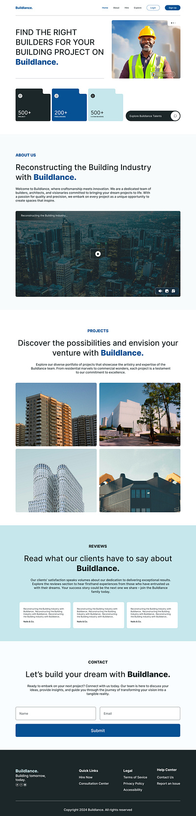 Buildlance. - Landing page ui