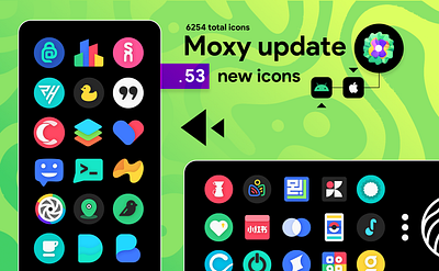 Moxy Glyphs Update v23.2 android app apple application bold glyph google icon iconpack icons ios logo material moxy pack soft style theme ui ux