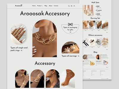 AROOSAK ACCESSORY accessory shop accessory website accessory website design app design design onlineshop ui uidesign uiux uiux design