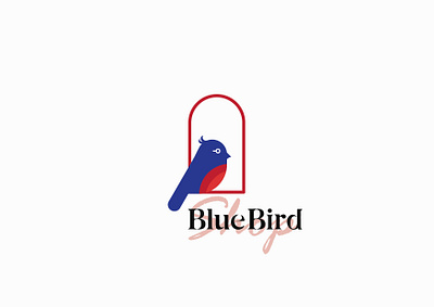 Blue Bird Logo design flat graphic design illustration logo minimal vector