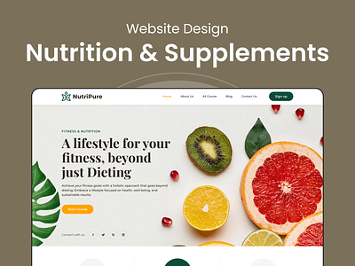 Nutrition supplements web design creative design creativity design minimal design mockup nutrition supplements web design supplements web design top performance ui trending design ui ux web design