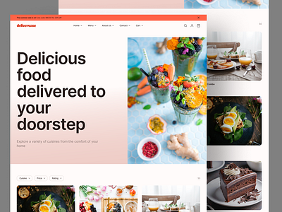 Food delivery website design landing