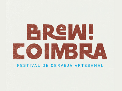 Logo for Brew! Coimbra craft beer festival lettering logo