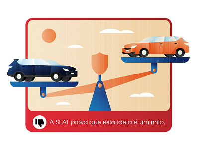 Seat myths cars flat design illustration safety