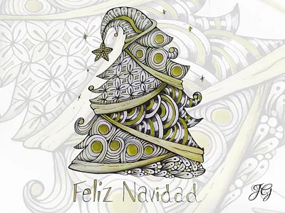 Christmas | Zentangle art handmade pattern zentangle