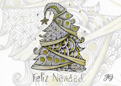 Christmas | Zentangle art handmade pattern zentangle