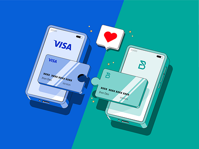 Money Online Transfer Illustration bank illustration illustrator mobile bank mobile phone money money transfer money transfer illustration neo bank visa