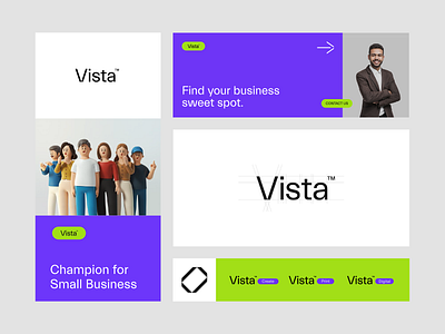 Vista Visual Identity 3d bold colorful design icon icons illustration illustrations logo marko smitran minimal modern platform playful small business symbol tech ui vista visual identity