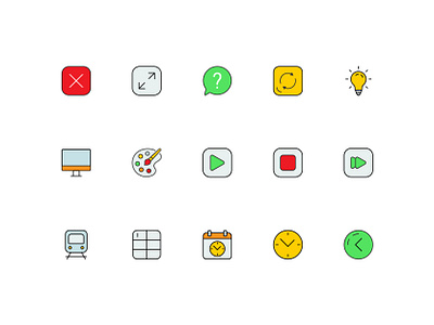 Outlined Web Application Icon Set animation branding custom icon design favicon flat icon graphic design icon icon design illustration ios app design logo ui ui ux design