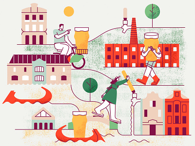 Aveiro Craft Beer Fest aveiro beer bike city craft beer festival illustration