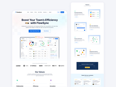 Task & Project Management Landing Page dashboard design landing page project project management saas saas web design saas website task task management team website ui ux web design website