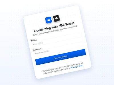 Connect eWallet Modal api bank banking blue connect crypto currency ewallet finance finance app id integration light mode modal money network pop up popup transaction wallet