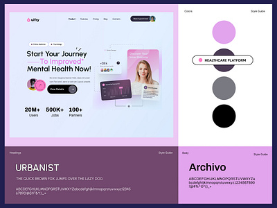 HealthCare Style Guide With Header app branding design graphic design illustration logo mobileapp style guide ui uidesigner uiinspiration