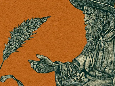 Rites of Compassion coyote hermit illustration wheat